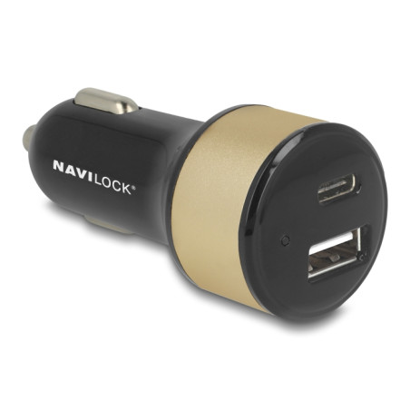 Navilock Kfz Ladeadapter 1 x USB Type-C™ + 1 x USB Typ-A 32 W