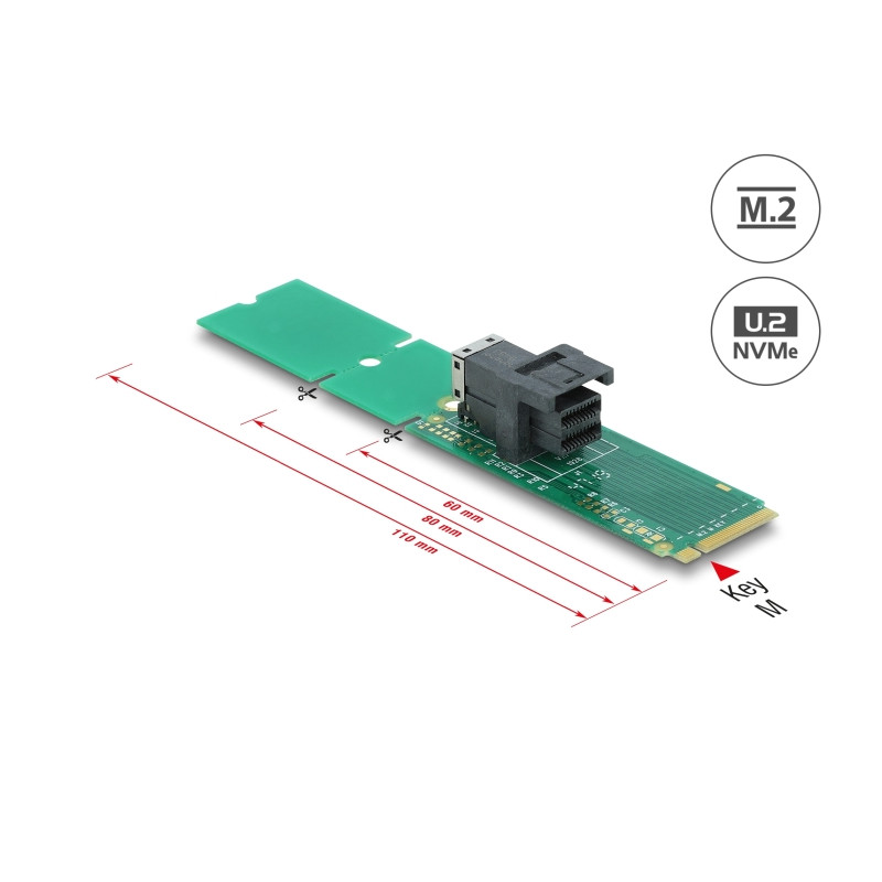 Delock Adapter M.2 Key M zu SFF-8643 NVMe 22110 / 2280 / 2260