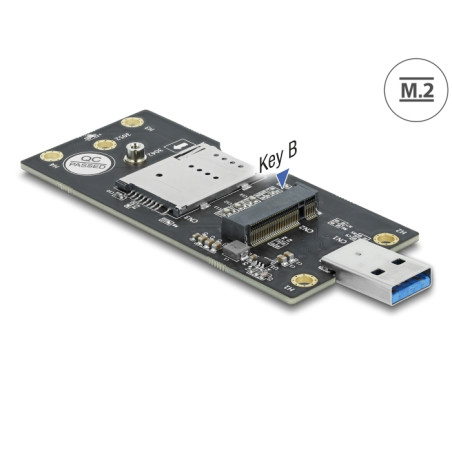 Delock USB 3.0 Konverter Typ-A Stecker zu M.2 Key B mit SIM Slot