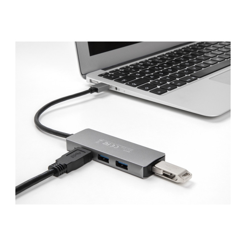 Delock 4 Port USB 5 Gbps Hub mit USB Typ-A Anschluss – USB Typ-A Buchsen seitlich