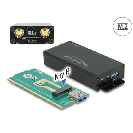 Delock USB 3.0 Konverter für M.2 Key B Modul mit SIM Slot und Gehäuse