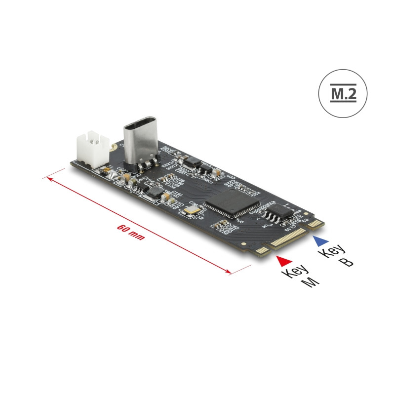 Delock Konverter M.2 Key B+M Stecker zu USB Type-C™ Buchse