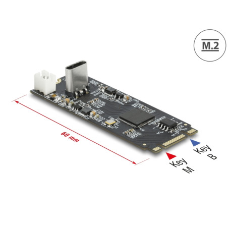 Delock Konverter M.2 Key B+M Stecker zu USB Type-C™ Buchse