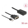 Delock Adapter DVI Stecker zu DisplayPort 1.2 Buchse schwarz 4K mit HDR Funktion 50 cm