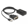 Delock Adapter DVI Stecker zu DisplayPort 1.2 Buchse schwarz 4K mit HDR Funktion 50 cm