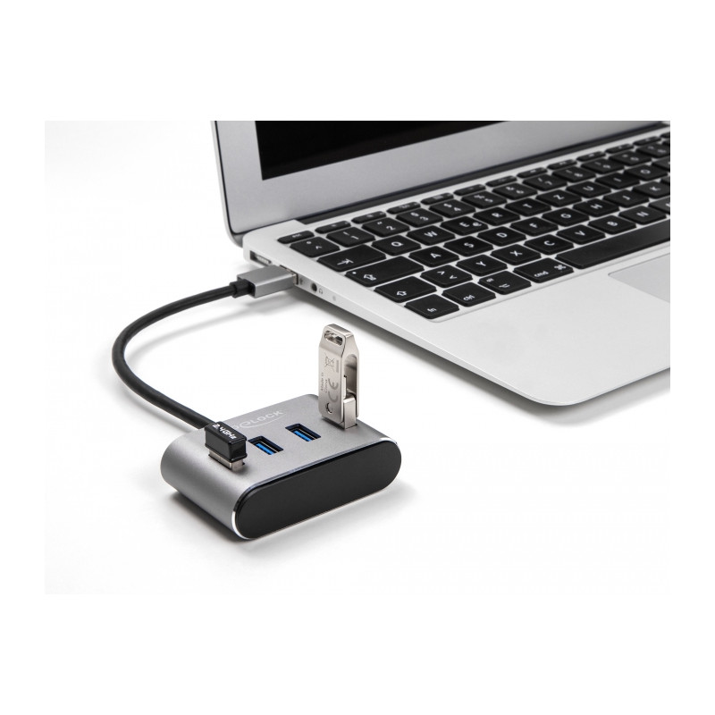 Delock 4 Port USB 5 Gbps Hub mit USB Typ-A Anschluss – USB Typ-A Buchsen oben