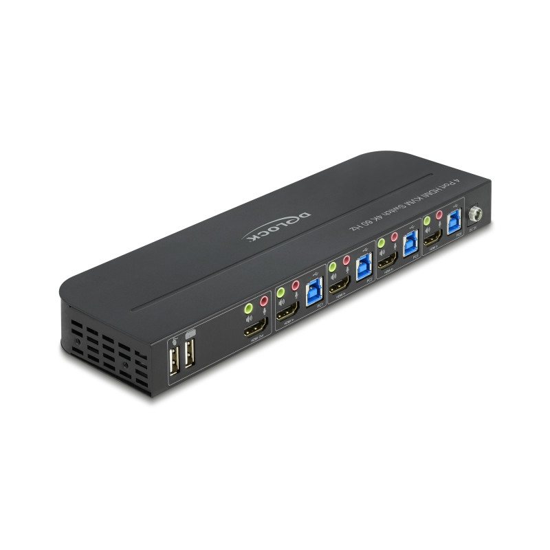 Delock HDMI KVM Switch 4K 60 Hz mit USB 5 Gbps und Audio