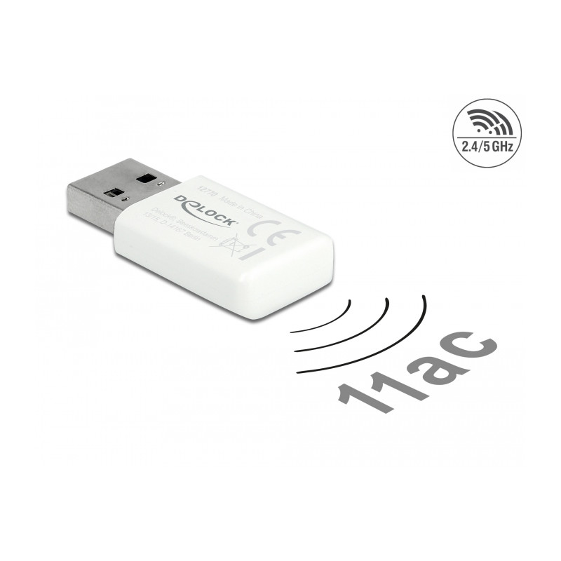 Delock USB Dualband WLAN ac/a/b/g/n Micro Stick 867 + 300 Mbps