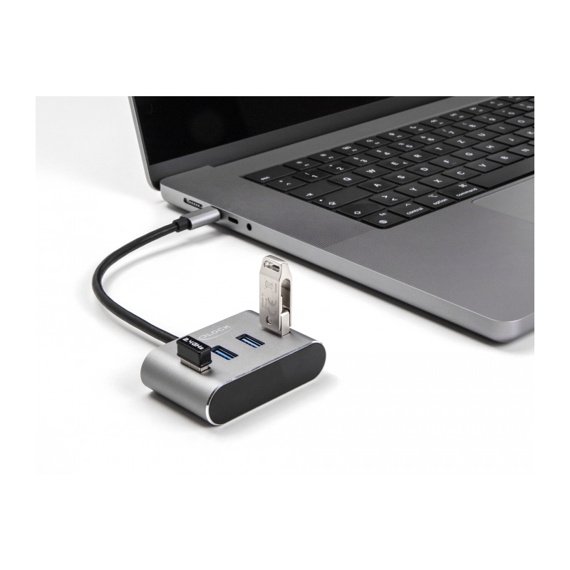Delock 4 Port USB 5 Gbps Hub mit USB Type-C™ Anschluss – USB Typ-A Buchsen oben