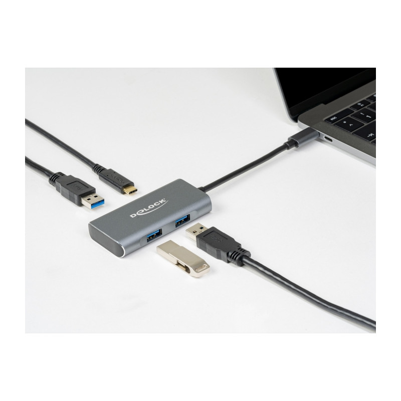Delock Externer USB 10 Gbps USB Type-C™ Hub mit 3 x USB Typ-A und 1 x USB Type-C™