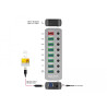 Delock USB 5 Gbps Hub mit 7 Ports + 1 Schnellladeport + 1 USB-C™ PD 3.0 Port mit Schalter und Beleuchtung
