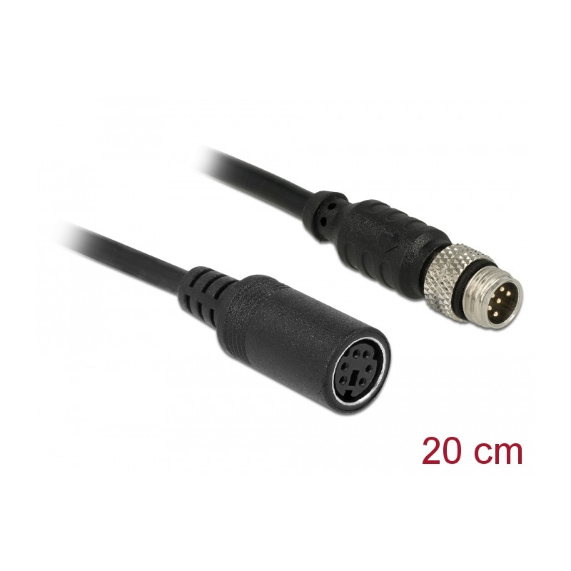 Navilock Anschlusskabel M8 6 Pin Stecker wasserdicht - MD6 Buchse RS-232 0,2 m
