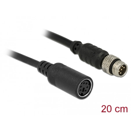 Navilock Anschlusskabel M8 6 Pin Stecker wasserdicht - MD6 Buchse RS-232 0,2 m