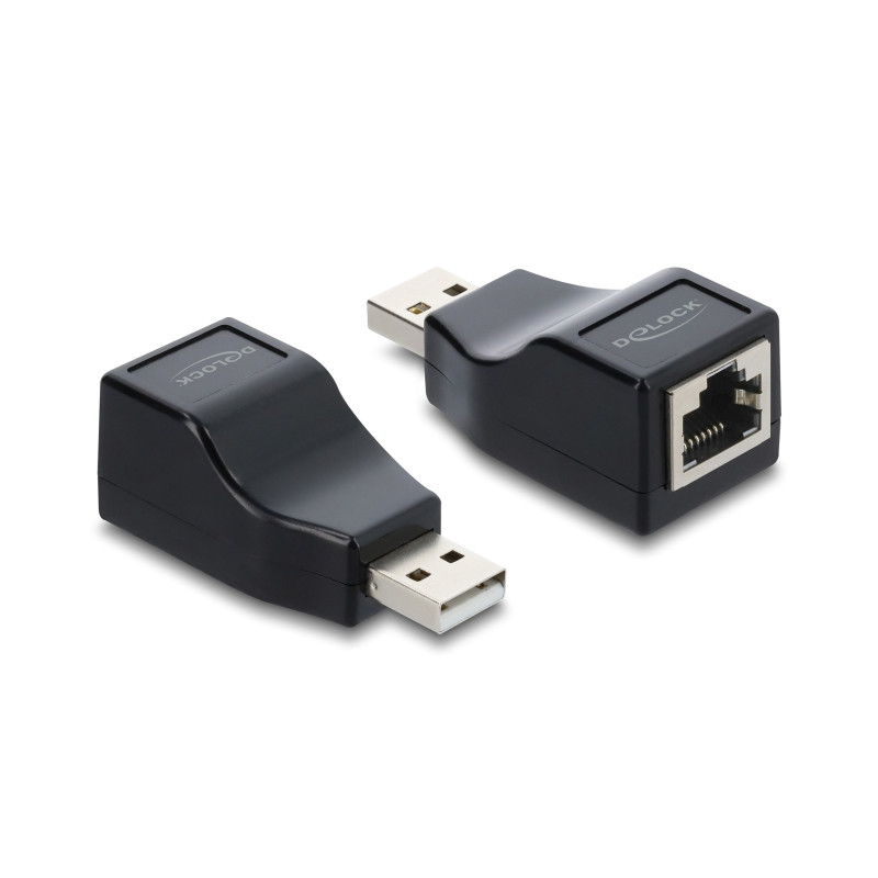 Delock Adapter USB 2.0 Typ-A Stecker zu Seriell RS-232 RJ45 Buchse schwarz