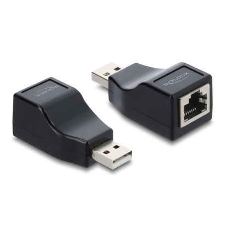 Delock Adapter USB 2.0 Typ-A Stecker zu Seriell RS-232 RJ45 Buchse schwarz