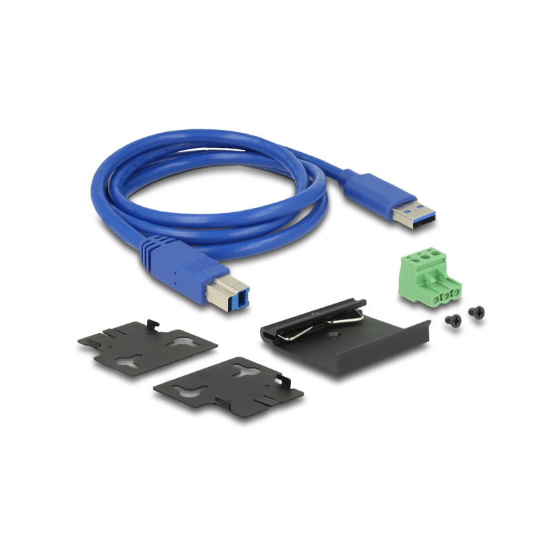 Delock Externer Industrie Hub 4 x USB 5 Gbps Typ-A mit 20 kV ESD Schutz