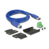 Delock Externer Industrie Hub 4 x USB 5 Gbps Typ-A mit 20 kV ESD Schutz