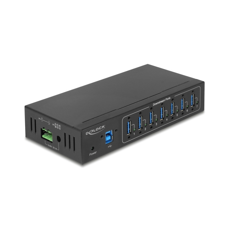 Delock Externer Industrie Hub 7 x USB 3.0 Typ-A mit 20 kV ESD Schutz