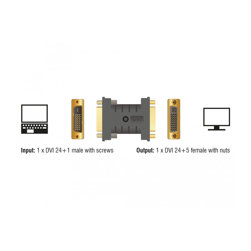 Delock Adapter DVI 24+1 Stecker - DVI 24+5 Buchse EDID Emulator