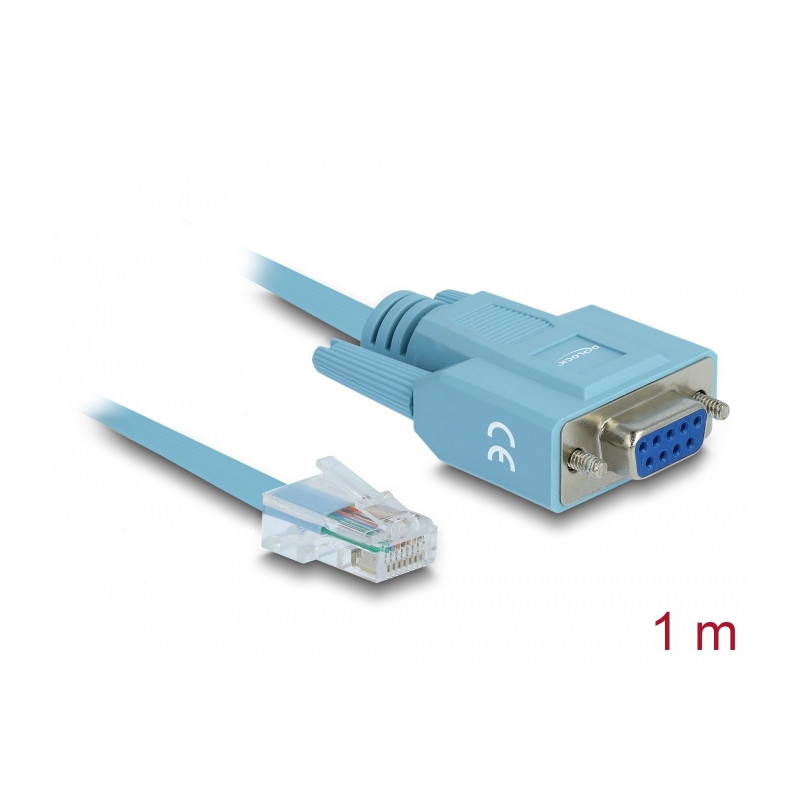 Delock Adapter RS-232 DB9 Buchse - 1 x Seriell RS-232 RJ45 Stecker 1 m