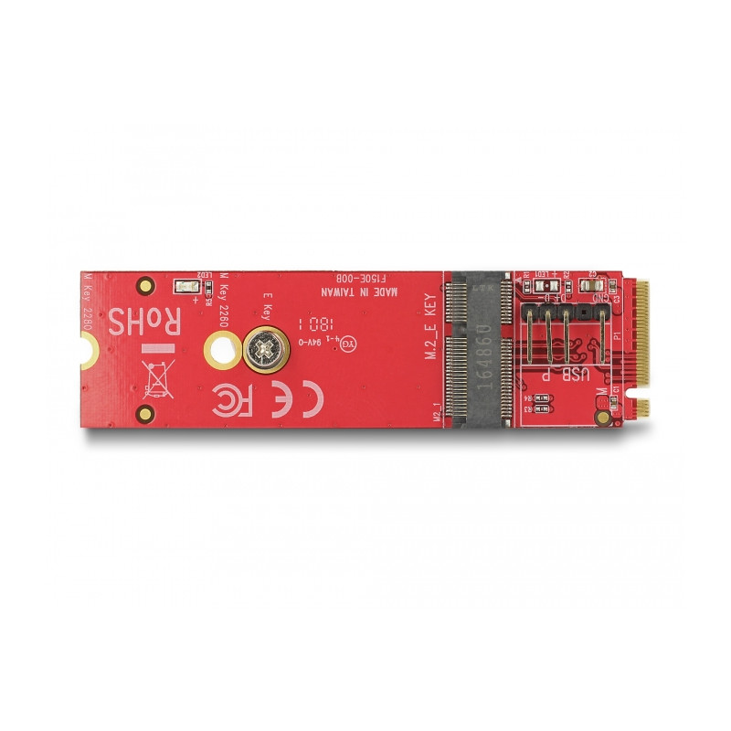 Delock Konverter M.2 Key M Stecker - M.2 Key E Slot für USB und PCIe Module