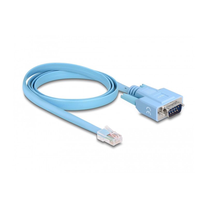 Delock Adapter RS-232 DB9 Stecker zu 1 x Seriell RS-232 RJ45 Stecker 1 m