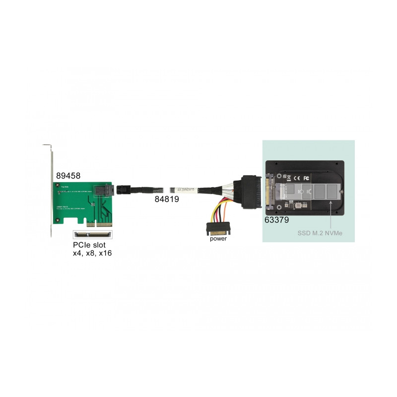 Delock 2.5″ Konverter U.2 SFF-8639 zu M.2 NVMe Key M - 7 mm Höhe