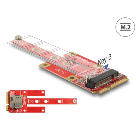 Delock Konverter Mini PCIe - M.2 Key B Slot + Micro SIM Slot
