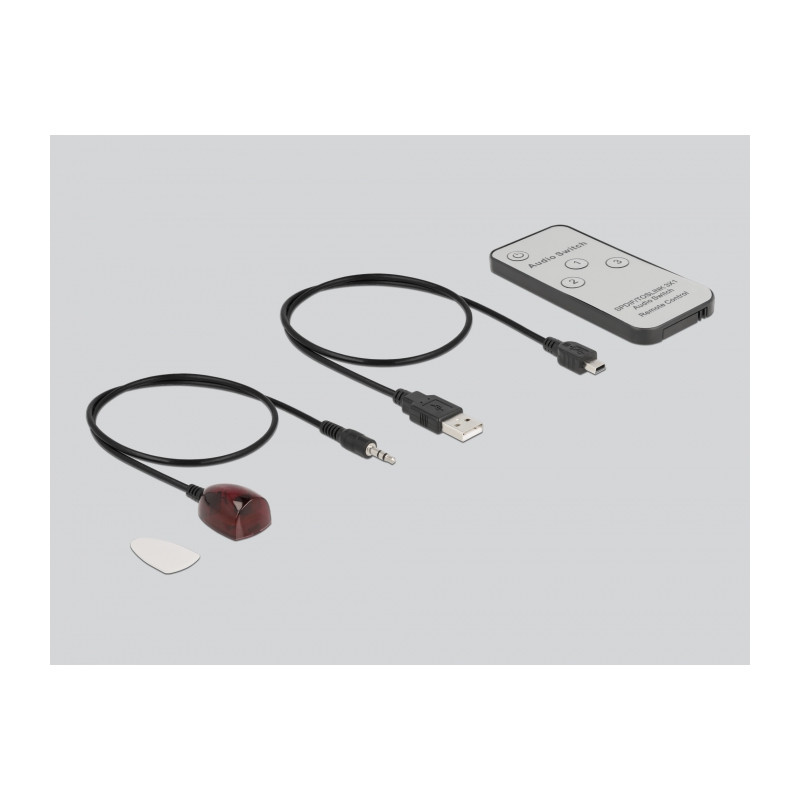 Delock S/PDIF TOSLINK Switch 3 In 1 Out mit IR-Fernbedienung und USB Stromversorgung