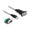 Delock Adapter USB 2.0 Typ-A zu 1 x Seriell RS-422/485 Stecker mit 6 Pin Terminalblock Adapter 5 V 1,8 m