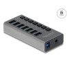 Delock Externer USB 5 Gbps Hub mit 7 Ports + Schalter