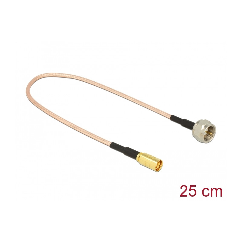 Delock Antennenkabel F Stecker zu SMB Stecker RG-316 25 cm