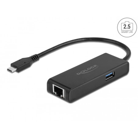 Delock USB Type-C™ Adapter zu 2,5 Gigabit LAN mit USB Typ-A Buchse