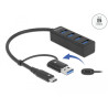 Delock 4 Port USB 5 Gbps Hub mit USB Type-C™ oder USB Typ-A Anschluss