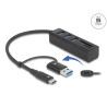 Delock 3 Port USB 5 Gbps Hub + SD und Micro SD Card Reader mit USB Type-C™ oder USB Typ-A Anschluss