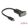 Delock Adapter USB Type-C™ zu 1 x Seriell RS-232 D-Sub 9 Pin Stecker mit Muttern 0,25 m