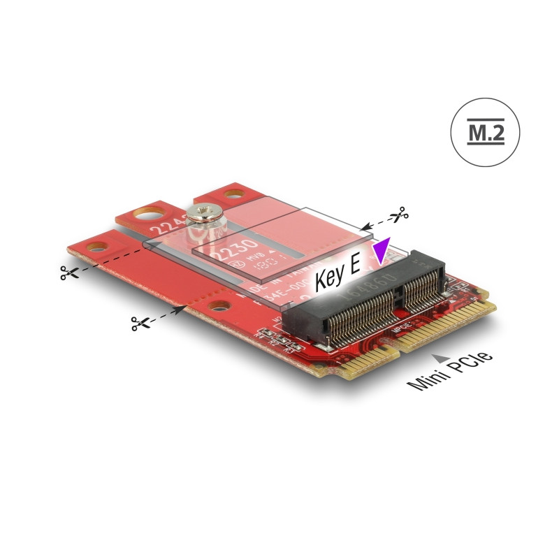 Delock Adapter Mini PCIe - M.2 Key E Slot