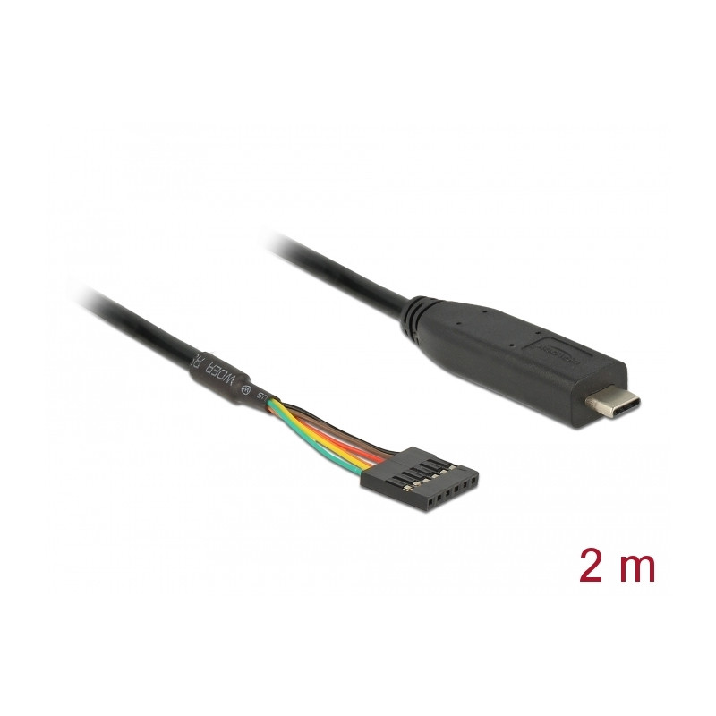 Delock Konverter USB Type-C™ 2.0 Stecker zu TTL (3,3 V) 6 Pin Pfostenbuchse 2,0 m