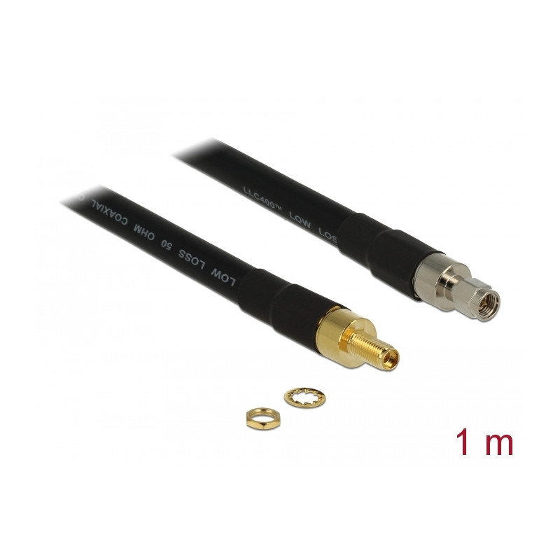 Delock Antennenkabel SMA Stecker - SMA Buchse CFD400 LLC400 1 m low loss