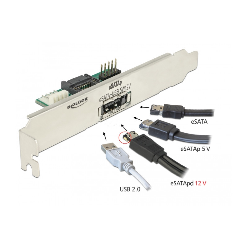 Delock Slotblech 1 x eSATApd 5 V / 12 V
