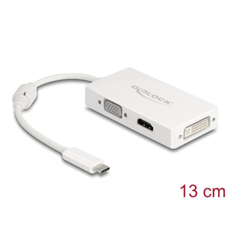 Delock Adapter USB Type-C™ Stecker - VGA / HDMI / DVI Buchse weiß