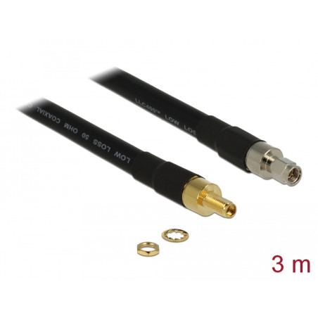 Delock Antennenkabel SMA Stecker - SMA Buchse CFD400 LLC400 3 m low loss
