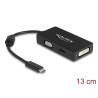 Delock Adapter USB Type-C™ Stecker zu VGA / HDMI / DVI Buchse schwarz