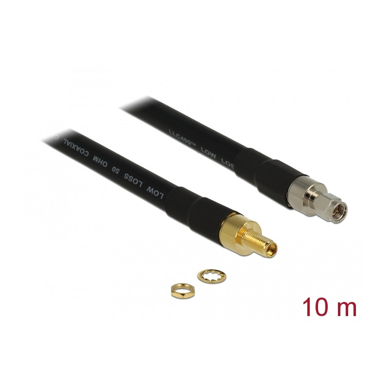 Delock Antennenkabel SMA Stecker - SMA Buchse CFD400 LLC400 10 m low loss