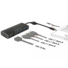Delock USB 3.1 Gen 1 Adapter USB Type-C™ zu 3 x USB 3.0 Typ-A Hub + 1 x VGA (DP Alt Mode)