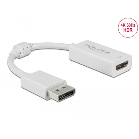 Delock DisplayPort 1.4 Adapter zu HDMI 4K 60 Hz mit HDR Funktion Aktiv weiß