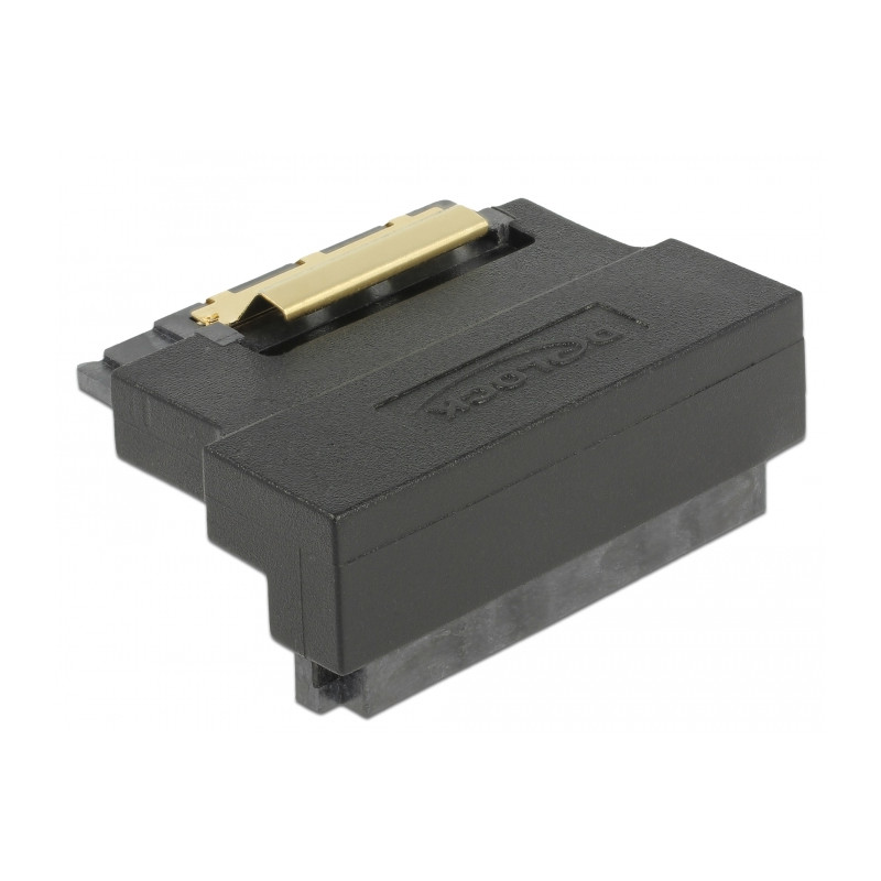Delock Adapter SATA 22 Pin Buchse mit Einrastfunktion zu Stecker - gewinkelt unten