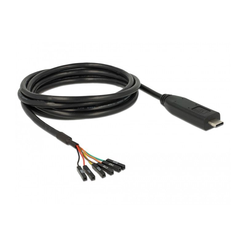 Delock Konverter USB Type-C™ 2.0 Stecker zu TTL (3,3 V) 6 Pin Pfostenbuchse einzeln 2,0 m