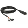 Delock Konverter USB Type-C™ 2.0 Stecker zu TTL (3,3 V) 6 Pin Pfostenbuchse einzeln 2,0 m