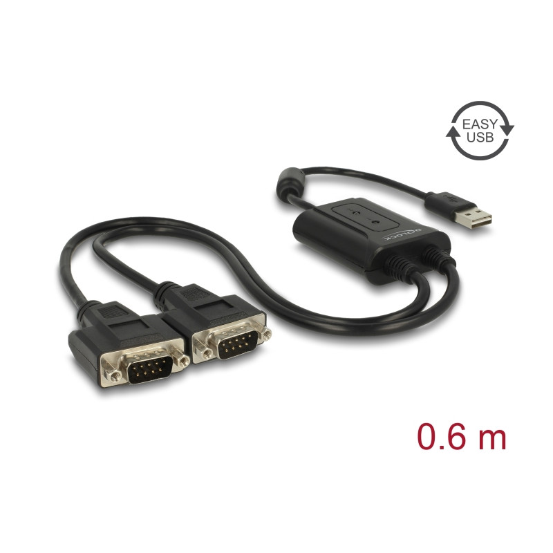 Delock USB 2.0 auf 2 x Seriell RS-232 Adapter